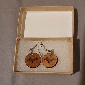 Yooper, Upper Peninsula, Michigan Wooden Earrings